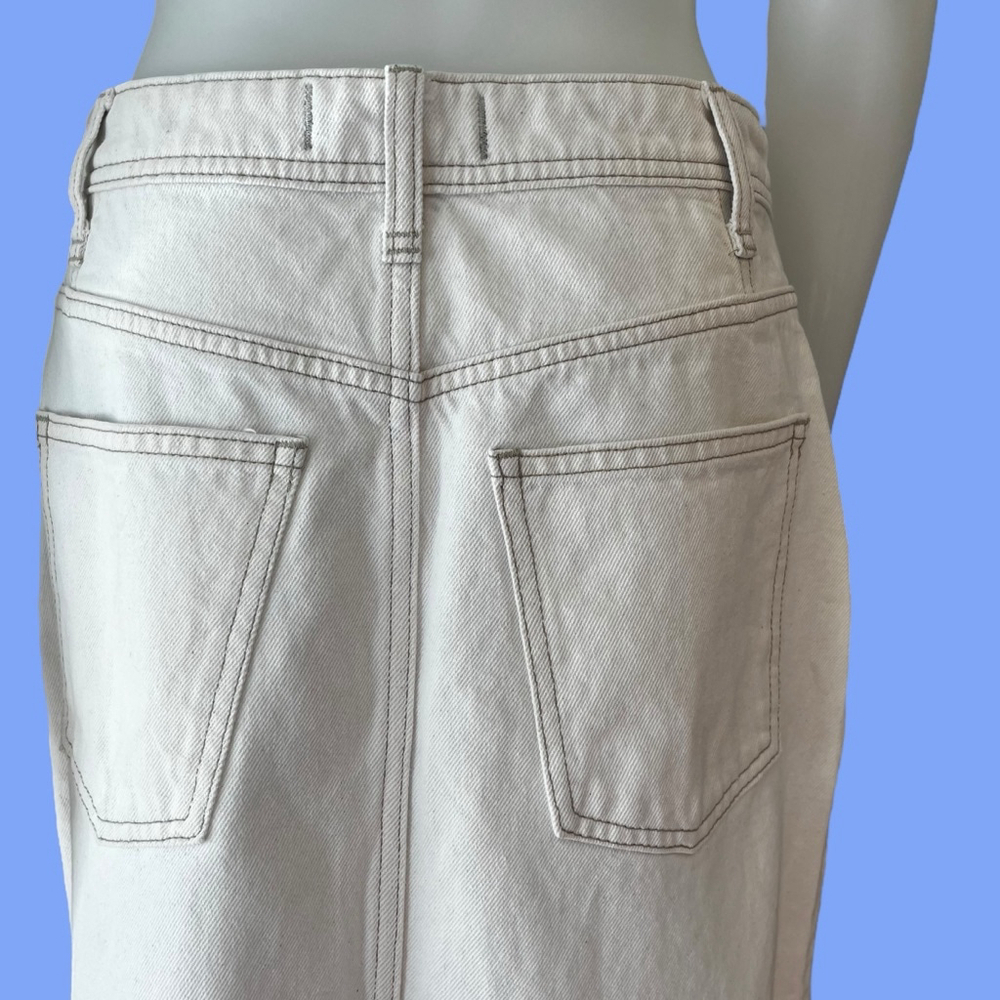 Free People We The Free Mambo White Wash Denim Midi Skirt, 28 - Picture 13 of 16